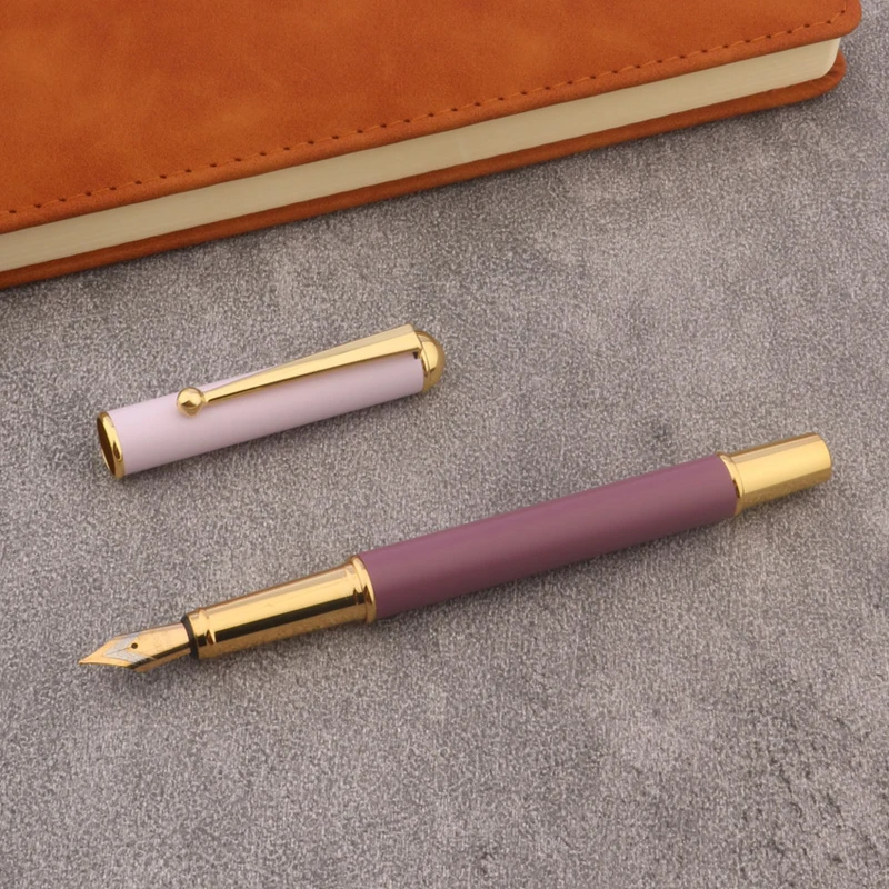 1 قطعة العلامة التجارية الجديدة قلم حبر معدني ماتي الأرجواني القرطاسية مكتب اللوازم المدرسية الكتابة هدية