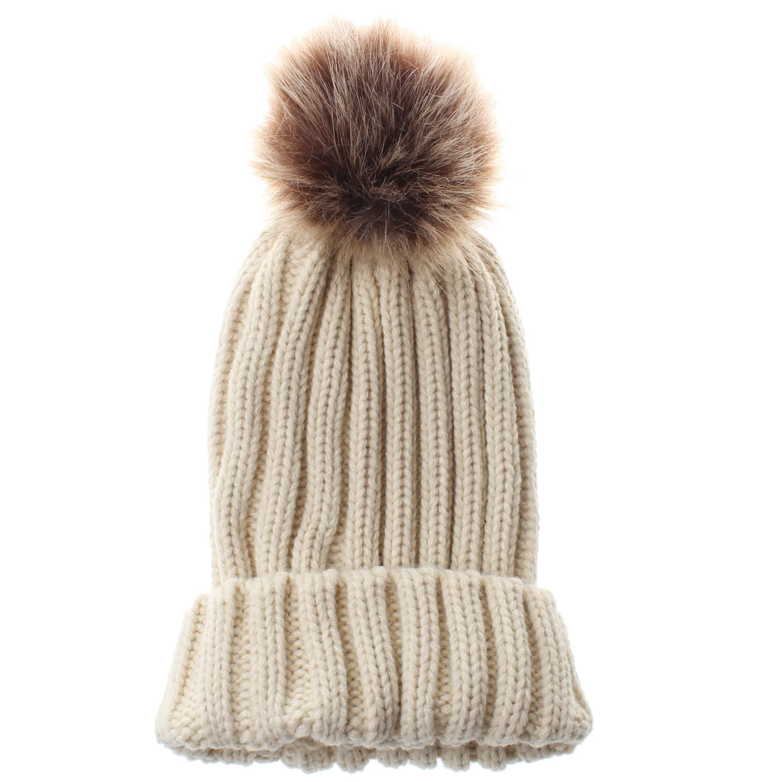 Casquette d'hiver en laine tricotée pour enfants, personnalisable avec n'importe quel LOGO, casquette chaude de Protection des oreilles en boule de fourrure pour l'extérieur et l'usure quotidienne, nouvelle collection