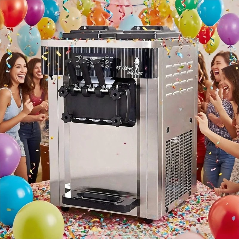 

High-Efficiency Commercial Soft Serve Ice Cream Machine Sundae Cone Automatic Stainless Steel Dessert Maker Ice Cream Machine