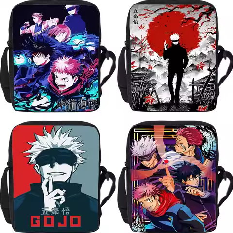Japanese Anime Jujutsu Messenger Bag Boys Girls Shoulder Bag Women Handbags Kaisen Gojo Satoru Yuji Itadori Crossbody Bags Gift