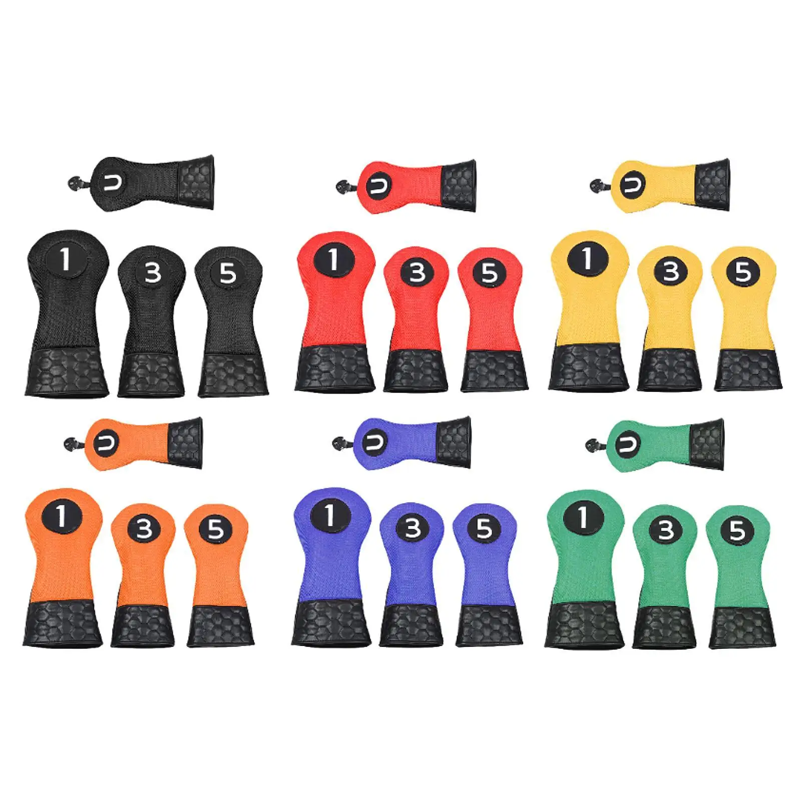 

4x Golf Wood Head Covers Golf Club Protectors Long Neck Anti Scratch Fashion