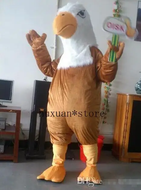 Brown eagle hawk mascote traje halloween vestido de natal adereços de corpo inteiro roupa traje da mascote