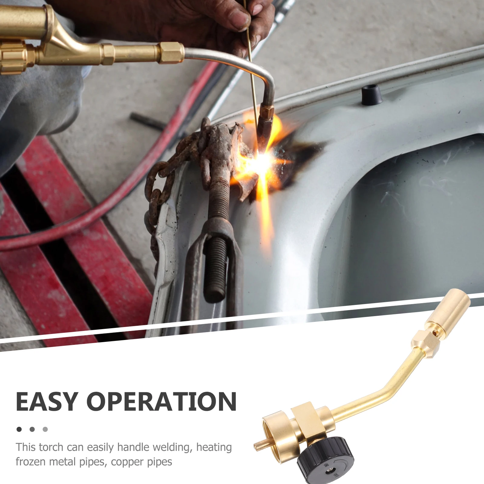 

Brass Propane Torch Welding Head Soldering Gun Gas Heating Accessory Portable Tool For Metal Copper Pipes Flame Control