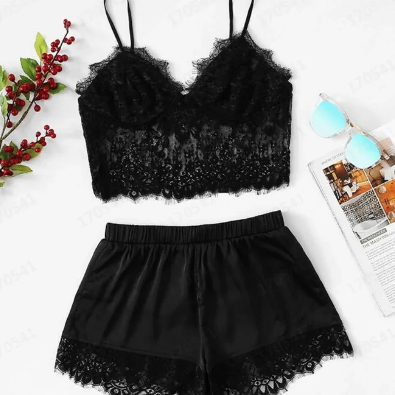 Sleepwear Women's Clothing Suits Summer Thin Suspenders Home Simple Leisure Slim Temperament Loose Fit Premium Breathable Sexy