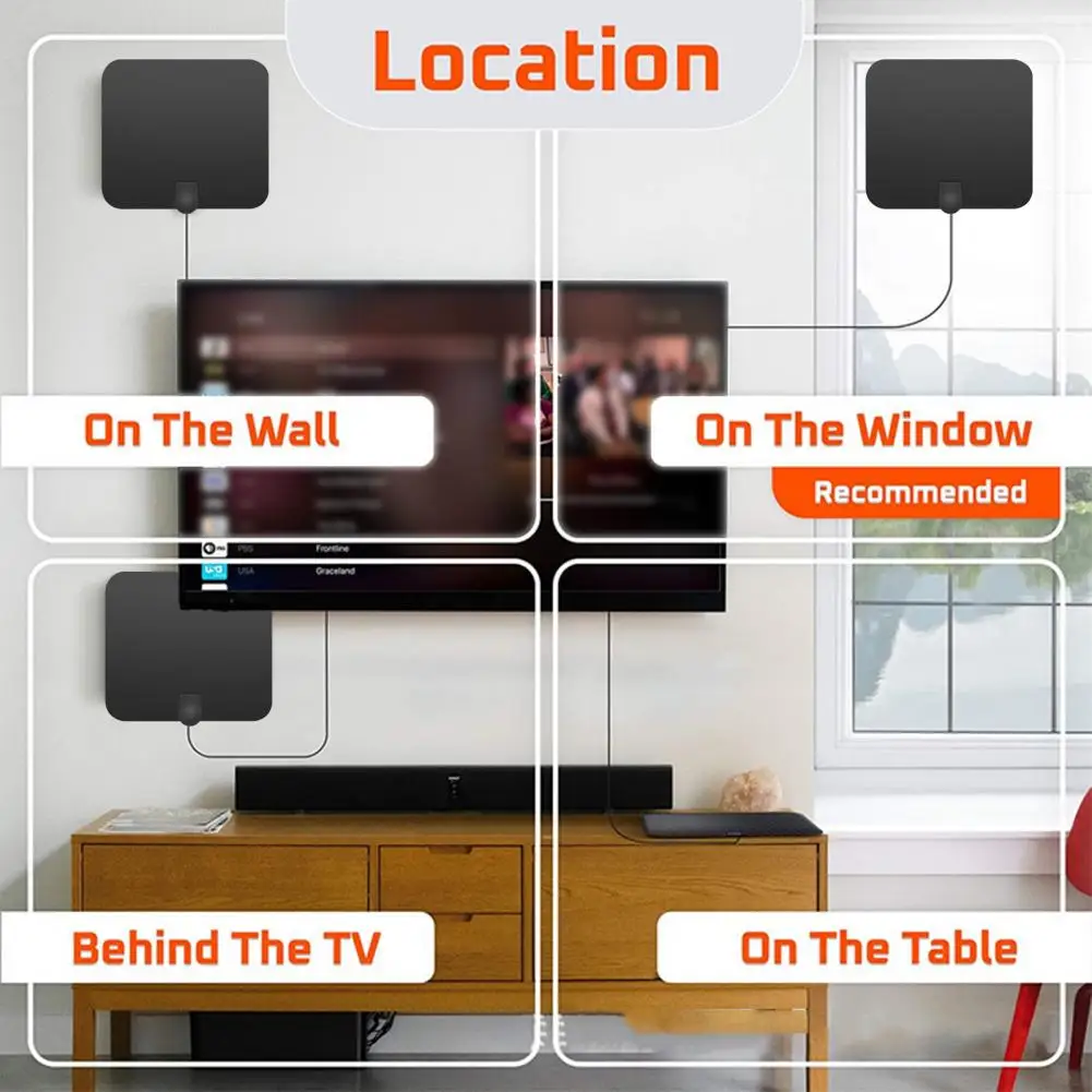 

Digital Antenna 174-240mhz/470-862mhz Television Antenna High Gain Digital TV Antenna Signal Receiver Signal Booster