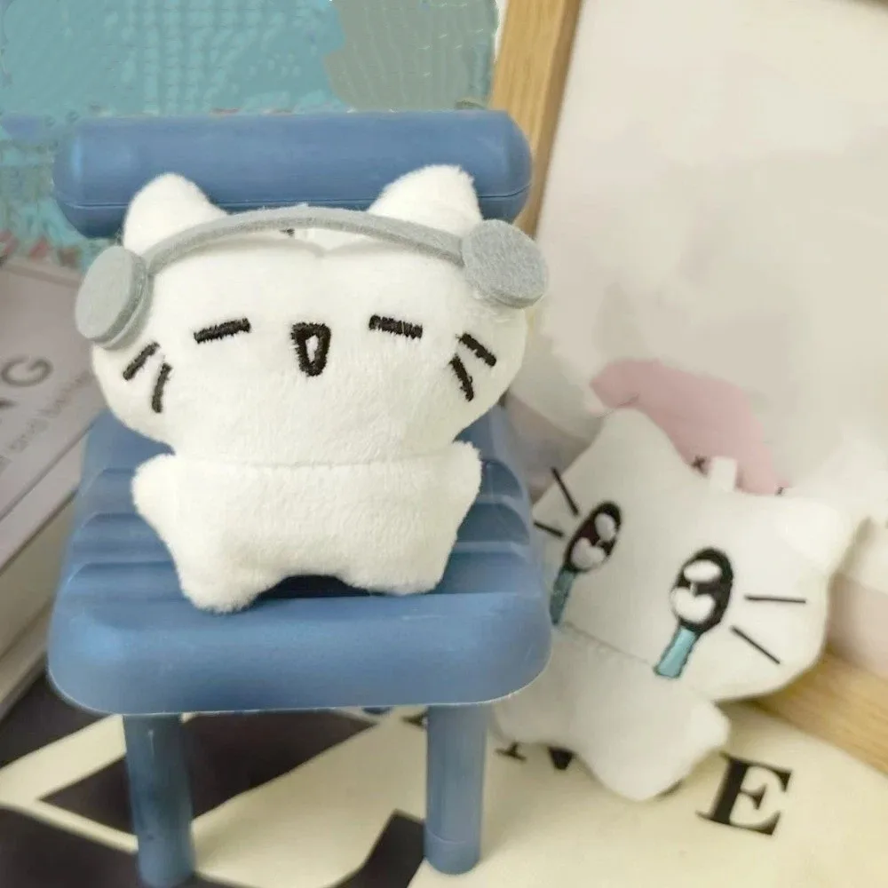 Creative Funny Earphones Cat Pendant Cartoon Bag Hanging Sad Cat Keychain Key Ring Gift