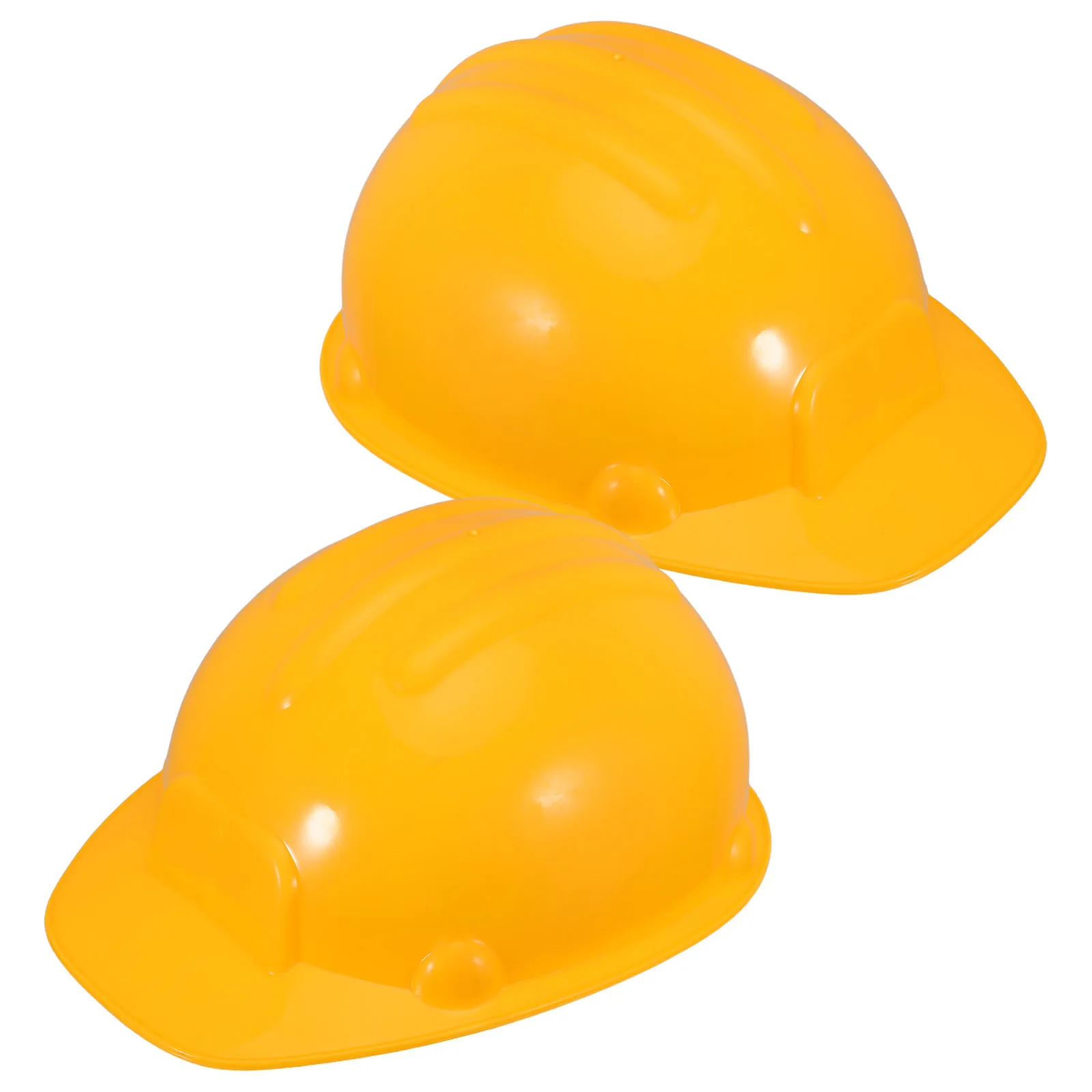 2pcs Kids Construction Hat Yellow Plastic Hard Hat For Pretend Play Dress Up Costume Construction Theme Party Favors Role Play