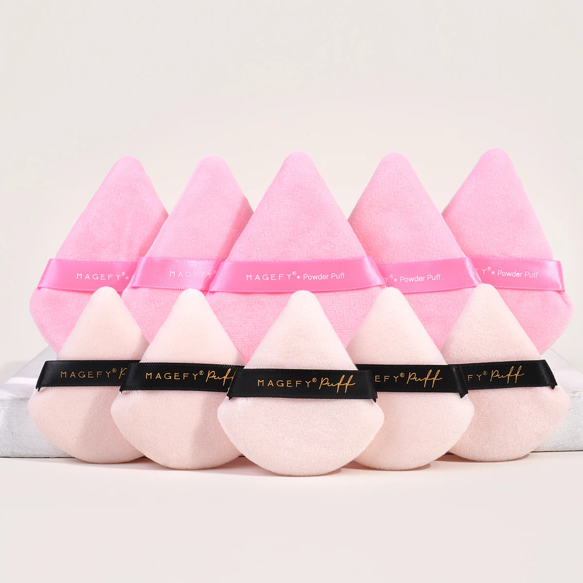 MAGEFY-esponja triangular para maquillaje, 10 piezas, para crema, base, cosmética, licuadora, herramientas de belleza