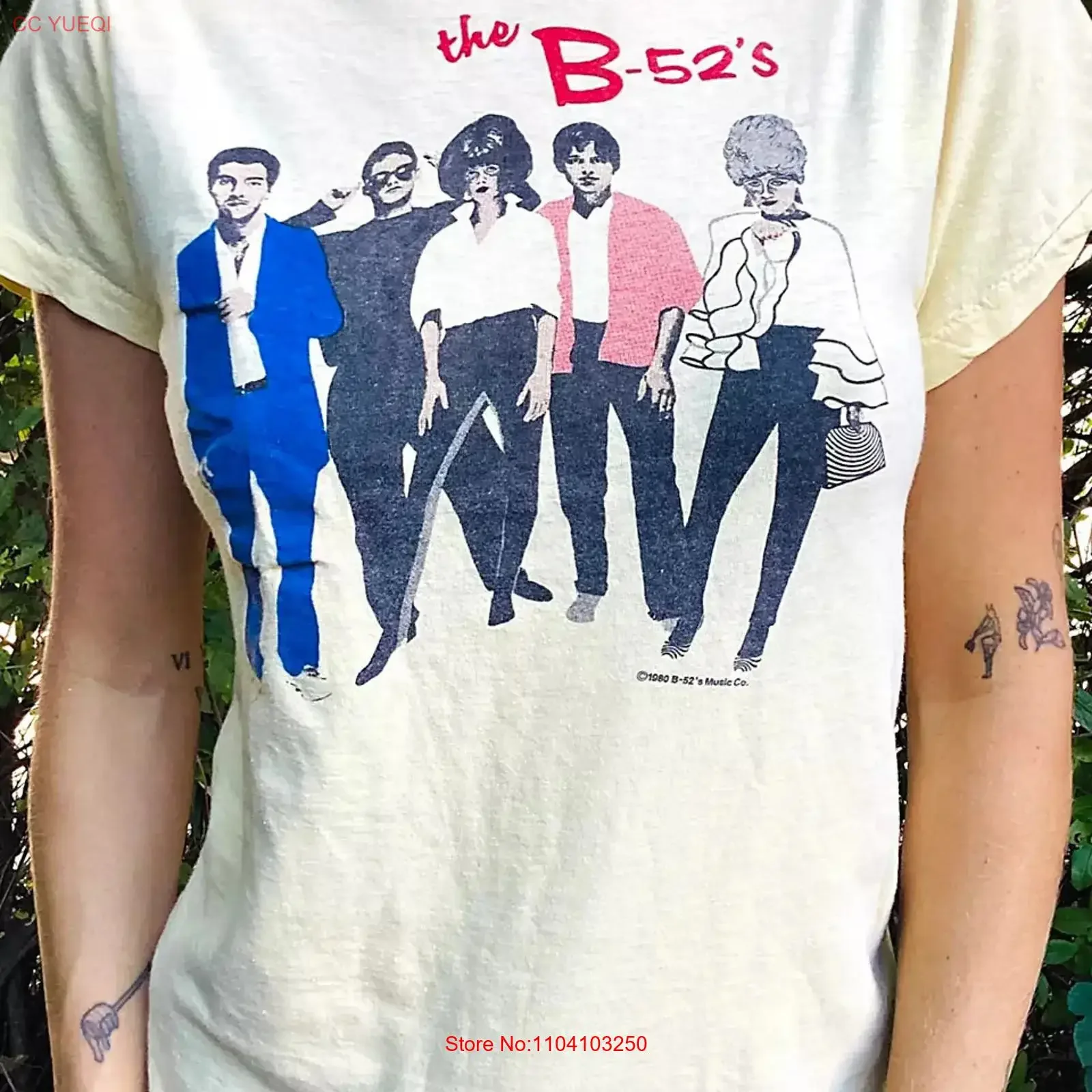 Remake 1980s B52s T Shirt Rock band Natural  tee NH25732 vintage Washed fashion homme Soft Casual Top For Everyday Wear graphic
