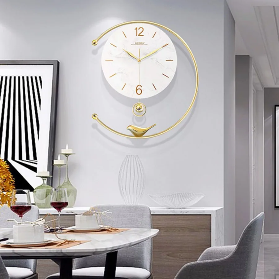 Art Home Wall Clock Decoration Elegant Gift Unique Gold Wall Clock Living Room Round Modern White Bedroom Reloj Pared Home Decor