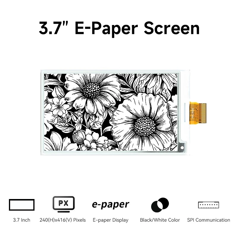 3.7 inch E-Ink Module Electronic Paper Ink Screen E-Paper Module Display 240*416 Black/White with SPI Communication