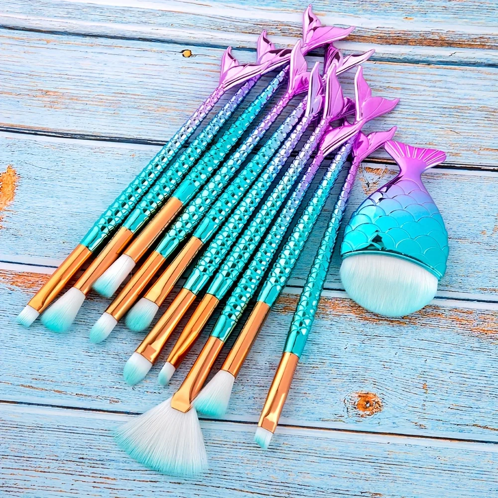 Makeup Brushes Set -3D Mermaid Makeup Brush Eyeshadow Brushes, Cosmetic Brushes