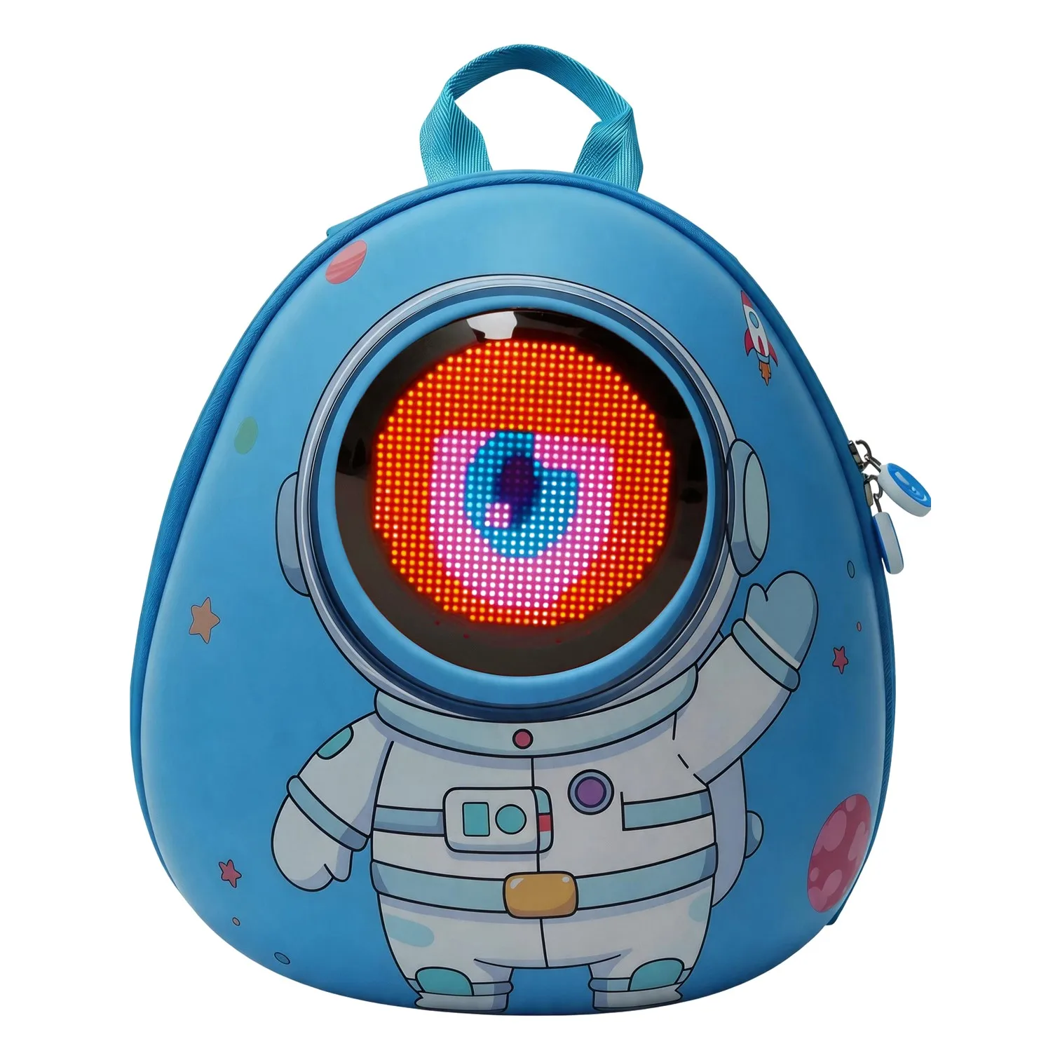 LOY C1-5 Baby Boy Astronaut Backpack LED Screen Display Cute Big Eye Kindergarten Schoolbag Funny Travel Bag for Children Kids