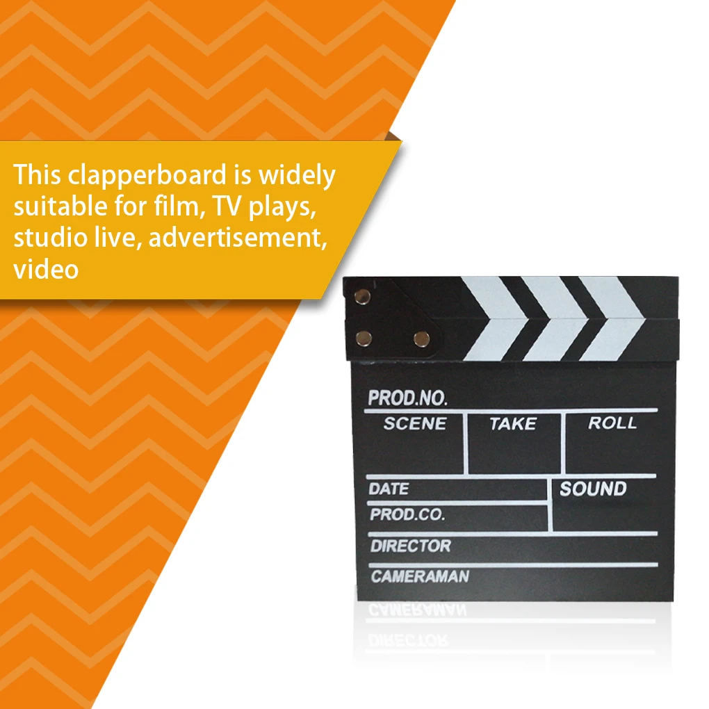 Movie Clapperboard Accessory Sign Plate Printed Pattern Director Clapperboards Scene Boards 30*27CM Big black P