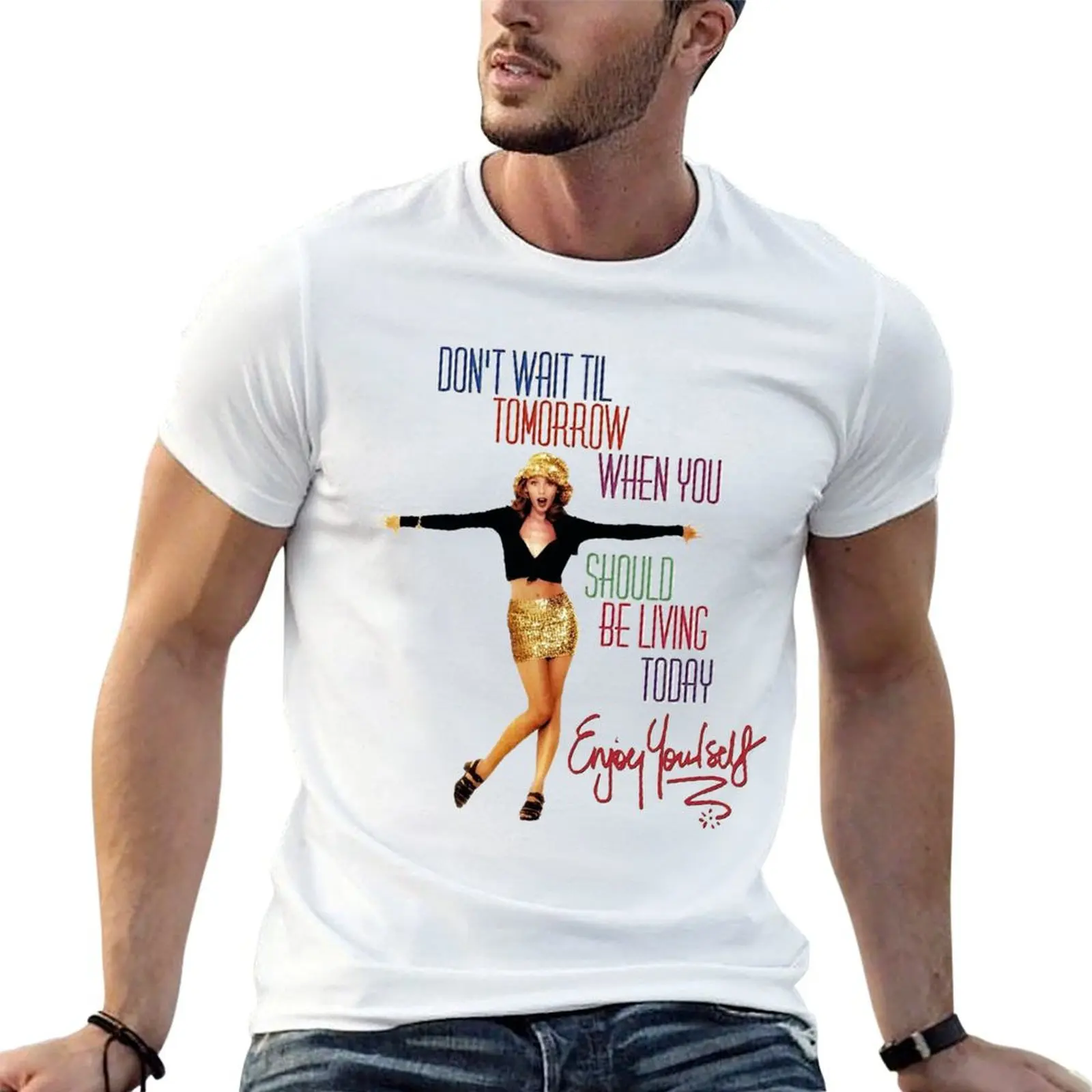 Kylie Enjoy Yourself T-Shirt Holiday Casual Short Sleeve Top