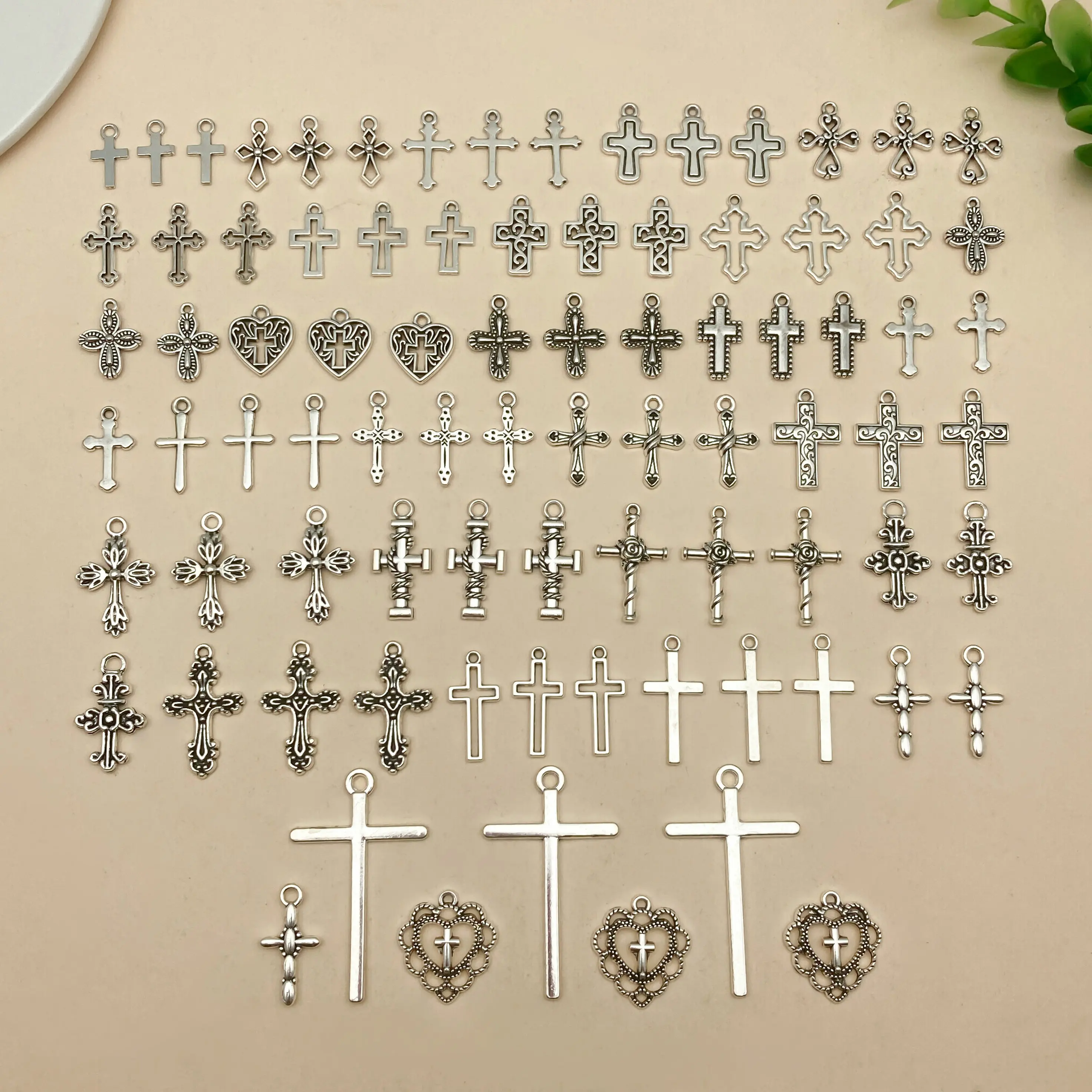 20/50/100 teile/los Vintage Silbrig Legierung Kreuz Charms Anhänger für DIY Armband Halskette Ohrringe Schmuck Machen Zubehör