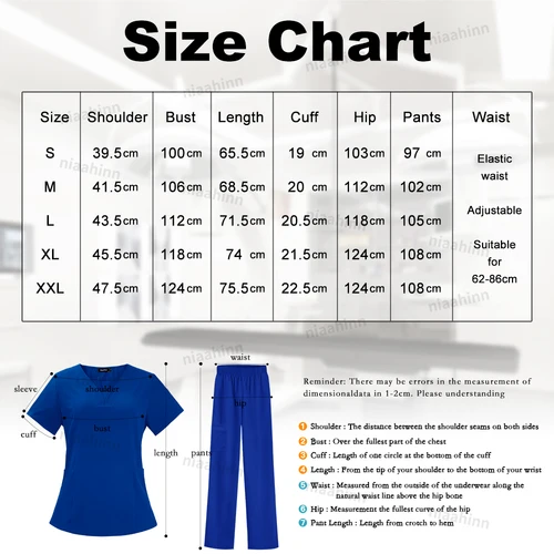 Imagen 2 del producto Camiseta exfoliante Dental, uniforme de enfermera Simple a la moda, Top de manga corta con cuello en V, pantalones para correr, chaqueta clínica, accesorios de enfermería para mujer