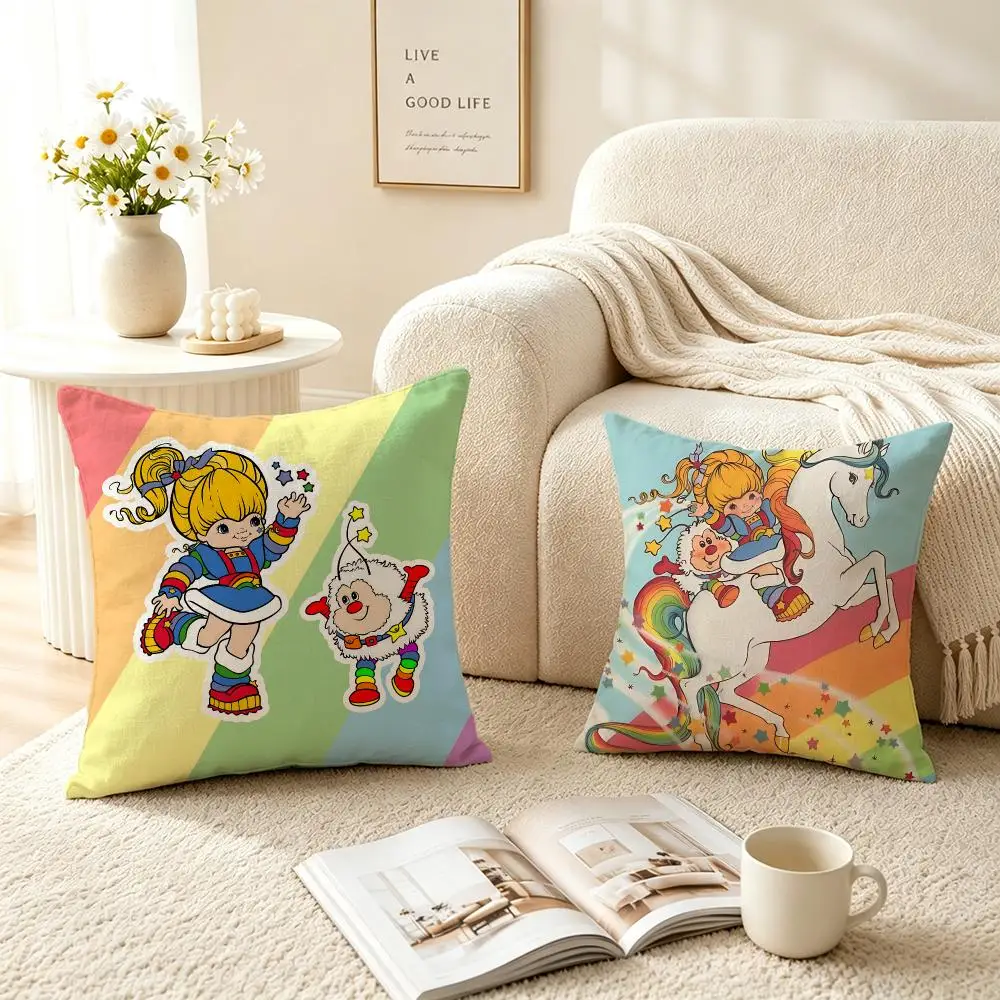 Ip Rainbow Brite Cushion Cover Pillow Short Plush fresh natural Cushion for Living Room Bedroom Sofa Home Decoration