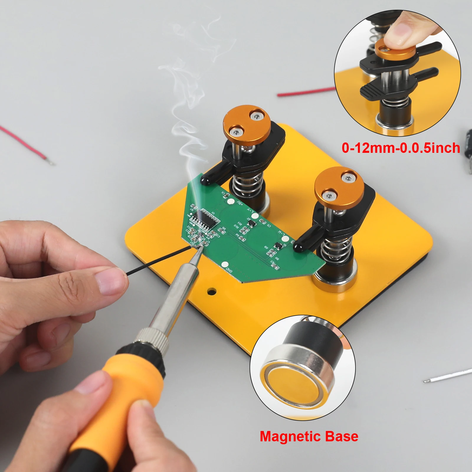 Toolour Magnetic Helping Hands Soldering Tool Press Adjust Distance PCB Clip Solder Wire Holder for Soldering/Electronics Repair image 6