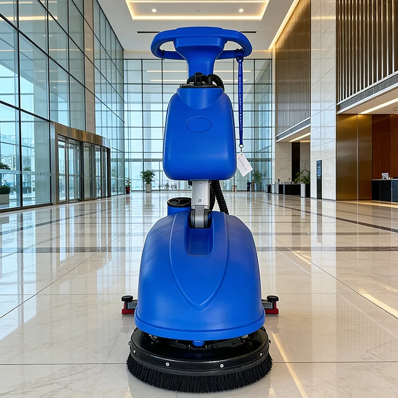 

Compact Floor Scrubber Automatic Walk Behind Scrubber Dryer for Office Building Corridor and Small Area