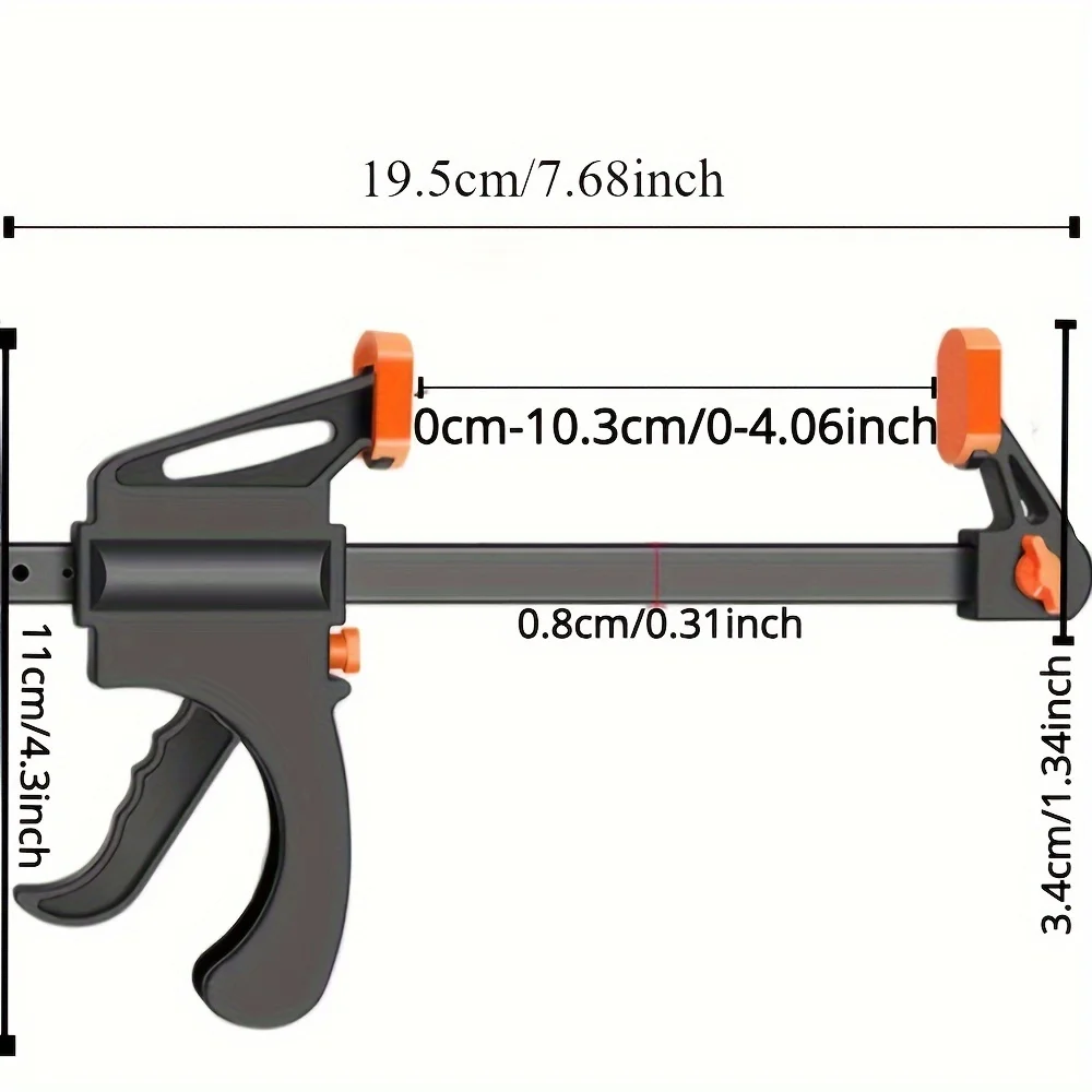 5 piezas de 4 pulgadas. Herramienta tipo F, herramientas de carpintería de sujeción firme para carpintería, abrazaderas, herrajes, herramientas de