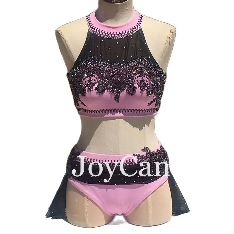 

JoyCan Lyrical Dance Dress Pink Jazz Dance Costume Pole Dancing Clothes Girl Performance Training