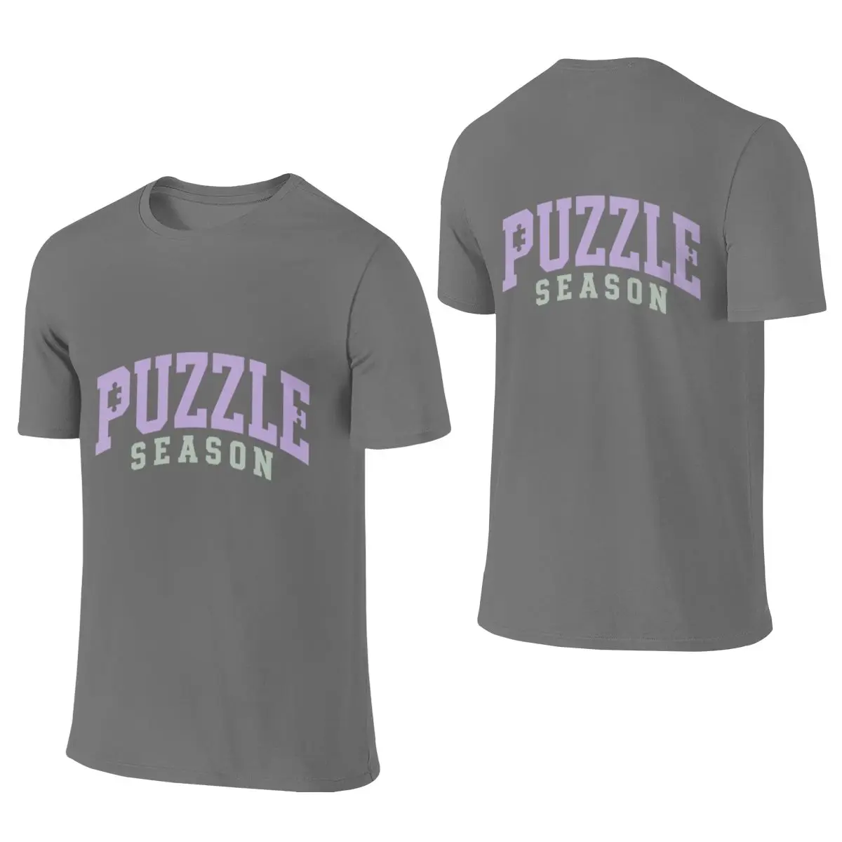 Puzzle Season Jigsaw Gamer Cozy Varsity Graphic Japanese Style Reversible T-shirt Japanese Style Fresh Fun Prints Cotton Tee