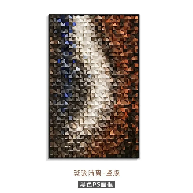 Modern three-dimensional wood decorative painting, handmade installation, physical painting, simple living room mural, hanging