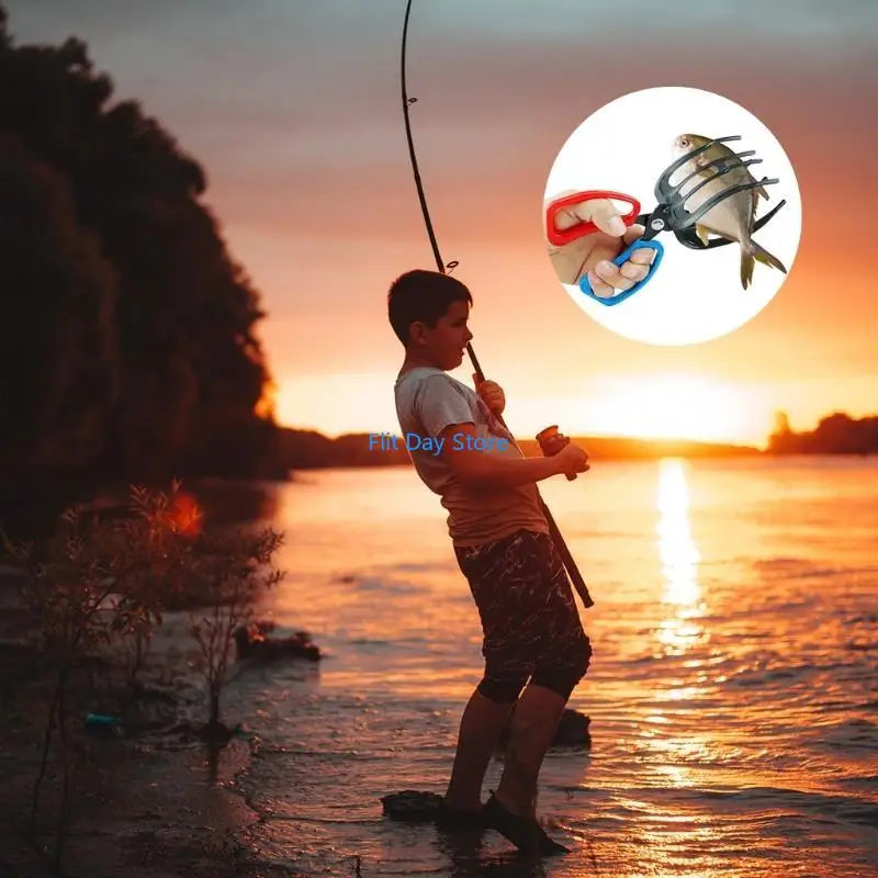 F92C Fishing Pliers Gripper Metal Fish Control Clamp Claw Tong Grip Tackle Tool Control Forceps for Catch Fish Fishing