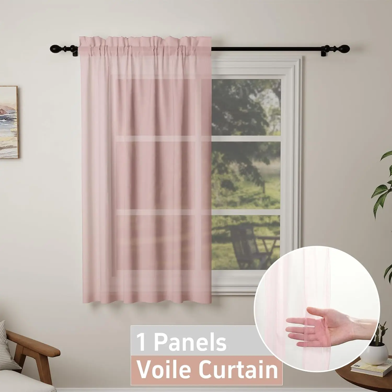 

1Pcs White Sheer Curtains For Living Room Window Voile Tulle Drapery Window Screening Home Living Room Bedroom Wedding Decor