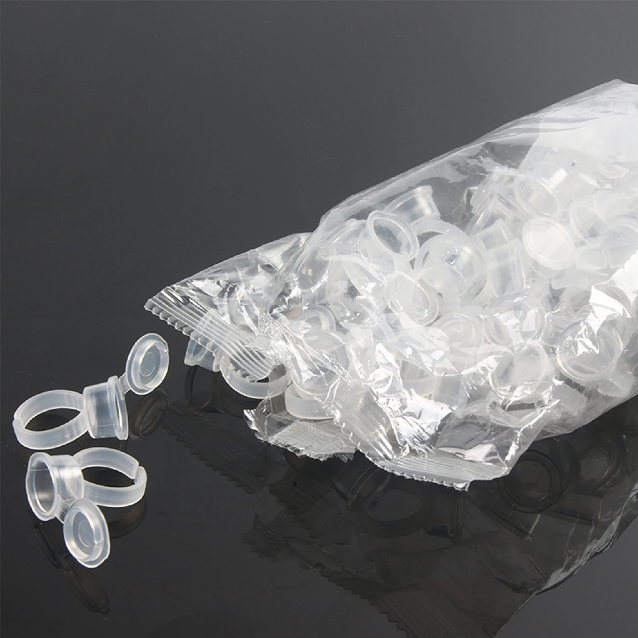 

50pcs/Lot Transparent Ink Rings Cups Pigment Rings Container Pigment Ink Cup With Eyelash Extension Nail Art For Microblading