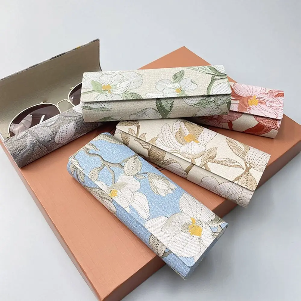 Men Women Portable Glasses Box Holder Chinese Style Embroidery Sunglasses Bag Reading Eyewear Case Myopia Glasses Case