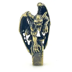 Stone Gargoyle Knife Beads Outdoors DIY Tools EDC Personality Brass Paracord Lanyard Pendants Necklace Key Rings Accessories