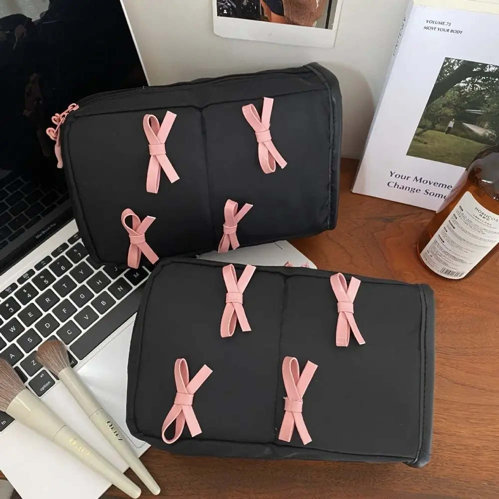 INS Canvas Makeup Bag Large Capacity Portable Cosmetic Bag Stationery Bag Pen Holder Storage Bag Home