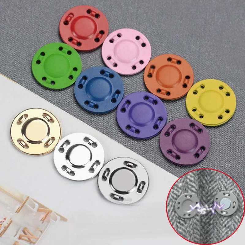 2/10pair Magnet Buttons Sewing Supplies Magnetic Clothing Invisible Magnet Buttons Metal Button Handmade DIY Clothing Decoration