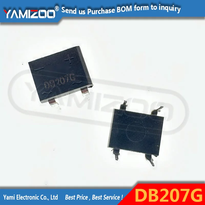 10pcs DB207G DB207 207G Bridge Stack 2A 1000V Rectifier Bridge SMT SOP-4 New Original