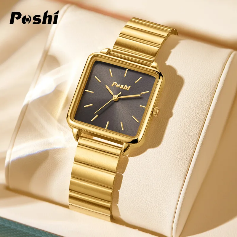 POSHI Quartz Watch for Women Waterproof Alloy Strap Women\'s Watches Casual Ladies Bracelet Original Brand Wristwatch reloj mujer