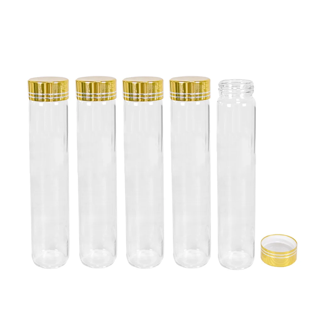 12pcs/Lot 80ml 30*150mm Long Glass Bottles with Golden Aluminum Caps 80CC Jars Vials for Wedding Crafts Gift