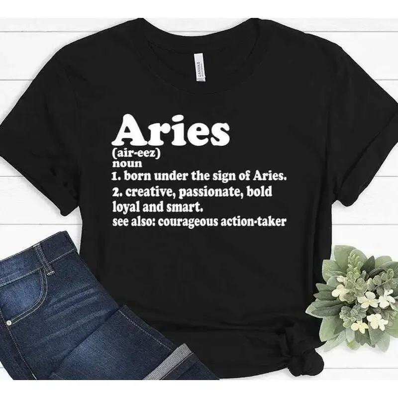Aries zodiac Definition Birthday Bday March April Funny T shirt