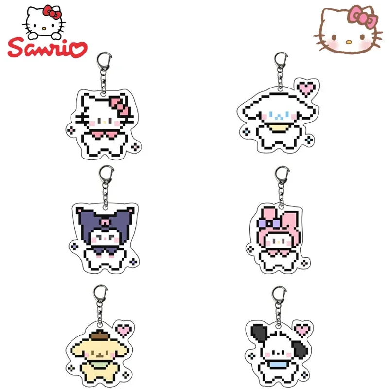 

Sanrio Hello Kitty Mymelody Cinnamoroll брелок в стиле пикселя кулон Hello Kitty аксессуары брелки детские подарки на день рождения