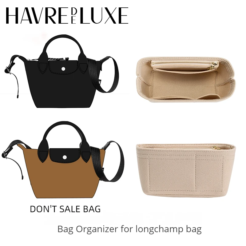 HAVREDELUXE Bag Organizer For Longchamp Mini Bag Purse Organizer Insert Layered Liner Energy Ultra-light Storage Bag