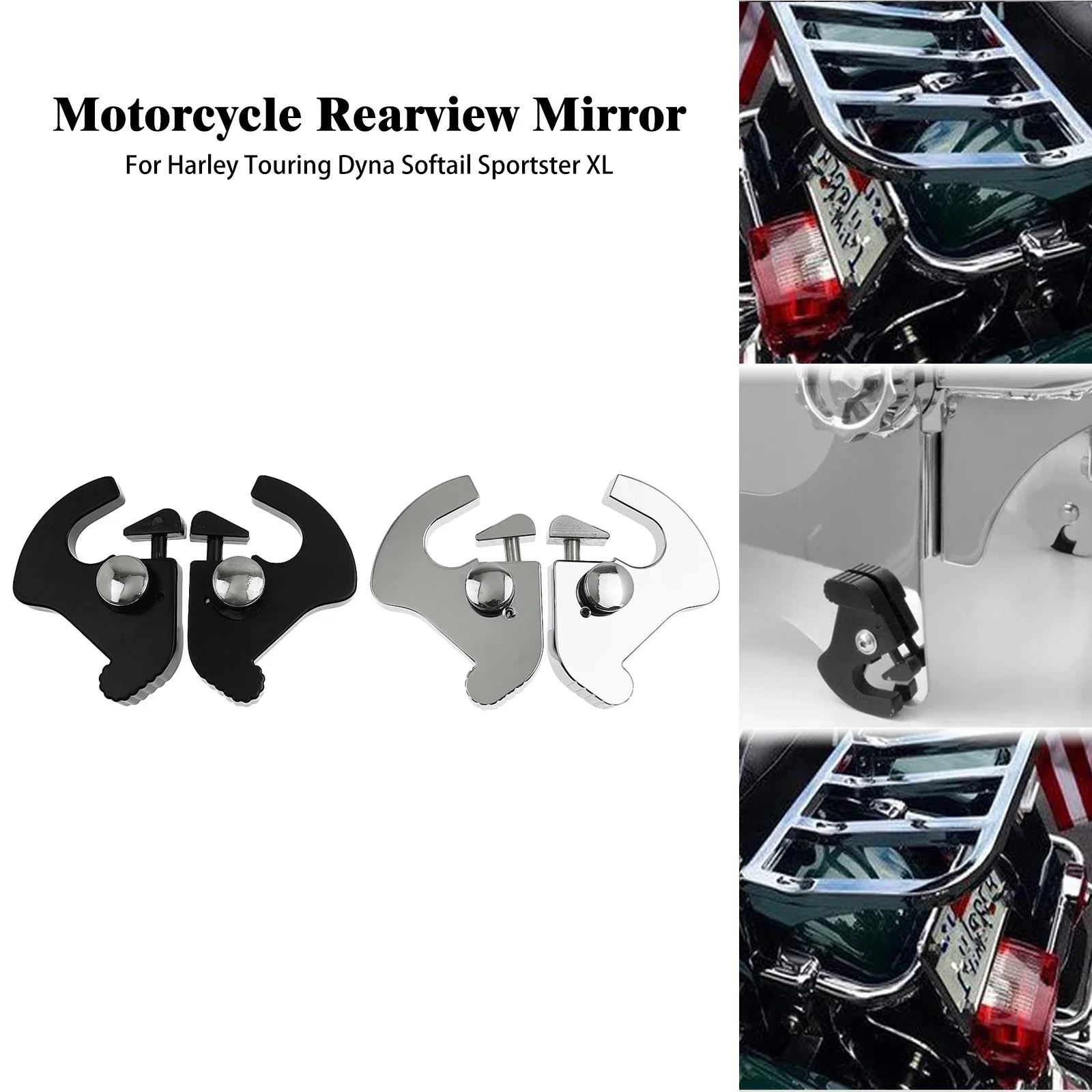 

Motorcycle Backrest Detachable Rotary Sissy Bar Luggage Racks Latch Latches Clips Kit For Harley Softail Touring Electra Glide