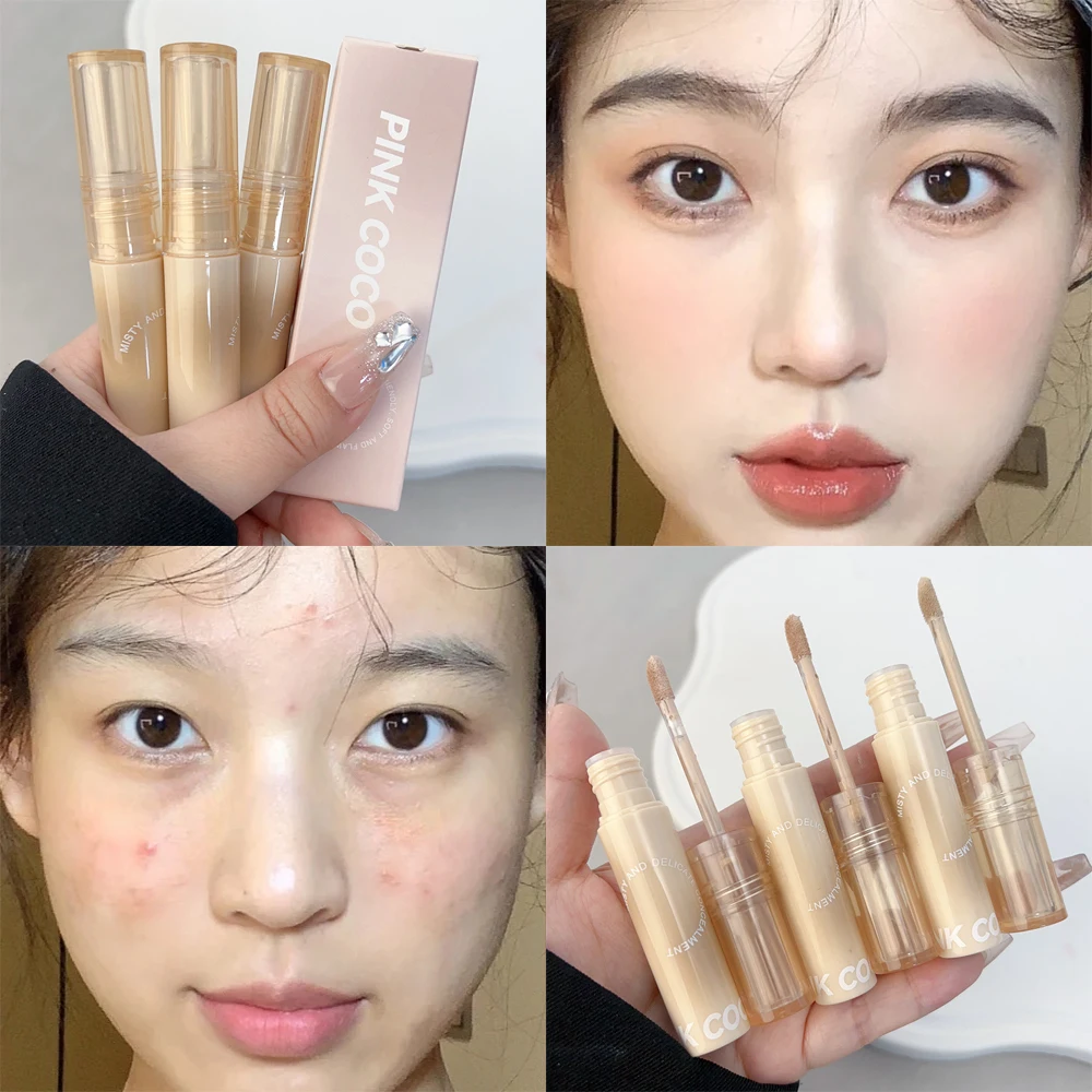 Romige Textuur Vloeibare Concealer Crème Waterdichte Volledige Dekking Concealer Blijvende Gezicht Litteken Acne Cover Gladde Hydraterende Make-Up