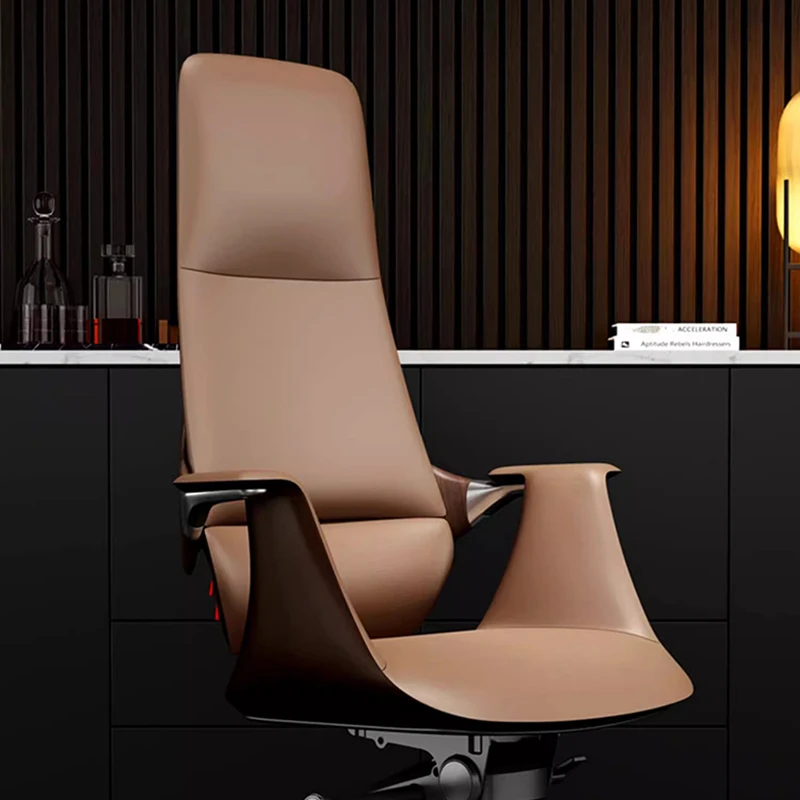 Italian Luxury Leather Office Chairs Senior Salon Boss Study Office Chairs Sedentary Commerce Work Furniture Silla Gamer FYOC