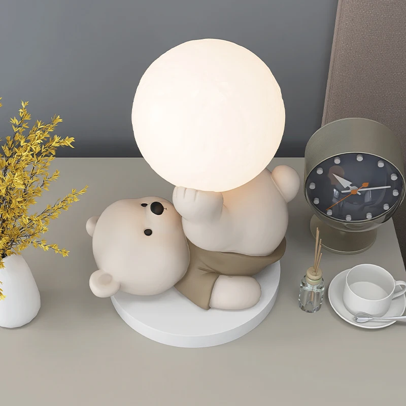 Imagem -03 - Criativo Cartoon Bear Night Light Cute Bedroom Desktop Decoration Presente de Aniversário de Luxo Sofá Side Light