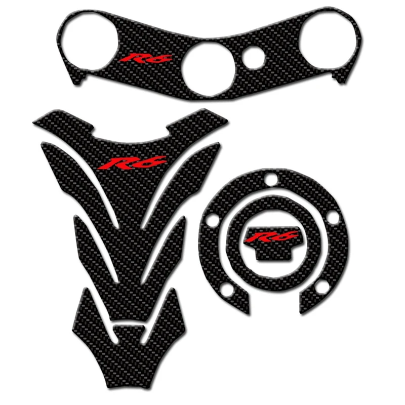 

For Yamaha YZF R6 YZF 600 2006-2016 Motorcycle Tank Pad Gas Cap Cover Triple Clamp Yoke Sticker Protector Decal