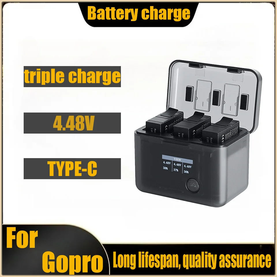 

For gopro13/12/11/10/9/8/7/6/5 triple charge charger gopro battery storage charging