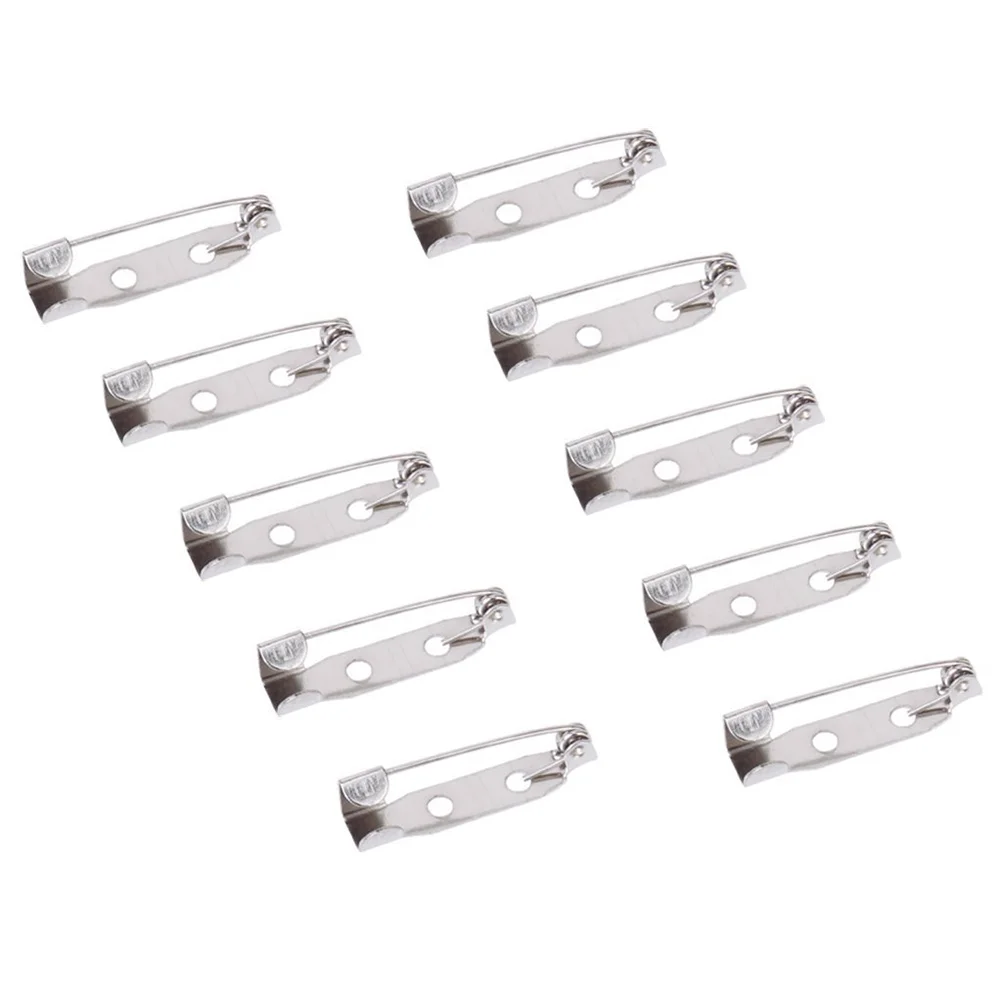 50pcs 20mm Stainless Steel Back Safety Catch Bar Brooch (Silver) 20mm brooch Metal pin Catch bar pin Back safety brooch