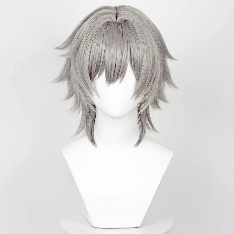 Game Honkai: Star Rail Trailblazer Caelus Stelle Косплей Парики с челкой Синтетический длинный короткий прямой парик из седых волос для вечеринки