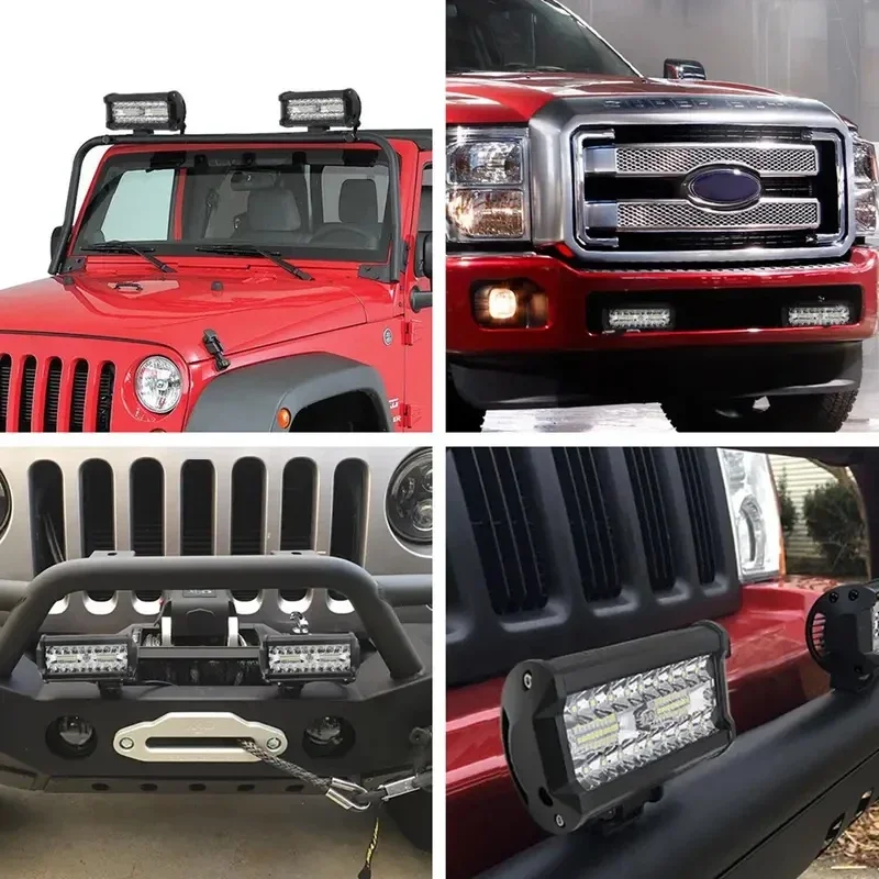 9-30V Light Bar Rainproof Offroad Fog Light 120W Driving&Work Light Bar Spot Flood Beams Combo for TANK T-ROC UTV ATV Truck Boat